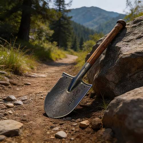 oak handle high carbon steel outdoor gardening multi function shovel light luxury portable outdoor camping tool vehicle escape tool
