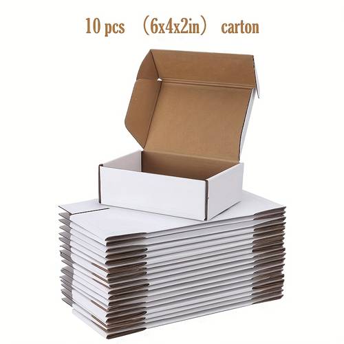 6x4x2 inch shipping box 10 pack white corrugated cardboard box suitable for packaging small necessities