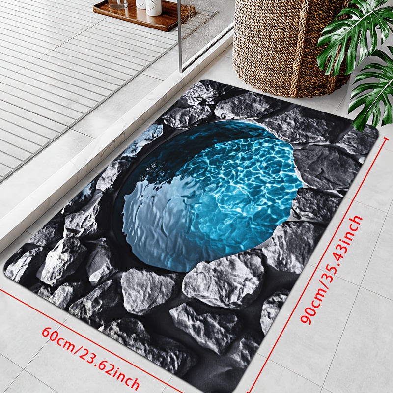 TEMU Zerbino 2D Piatto da 1 pz con di Stagno Circondato da , Accoglie gli Ospiti con Paesaggio Naturale all', per Porte, Realizzato in Materiale di