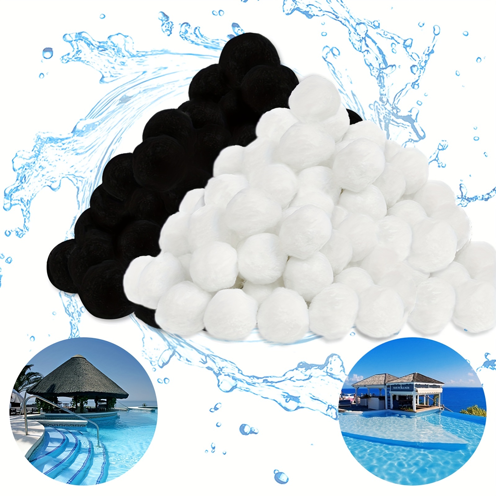 

Fivmen 700/1400 G Filter Balls Pool For Sand Filter System - Filter Balls Sand Filter Replace 25/50 Kg Filter Sand, Suitable For Swimming Pool, Filter Pump (white/black)