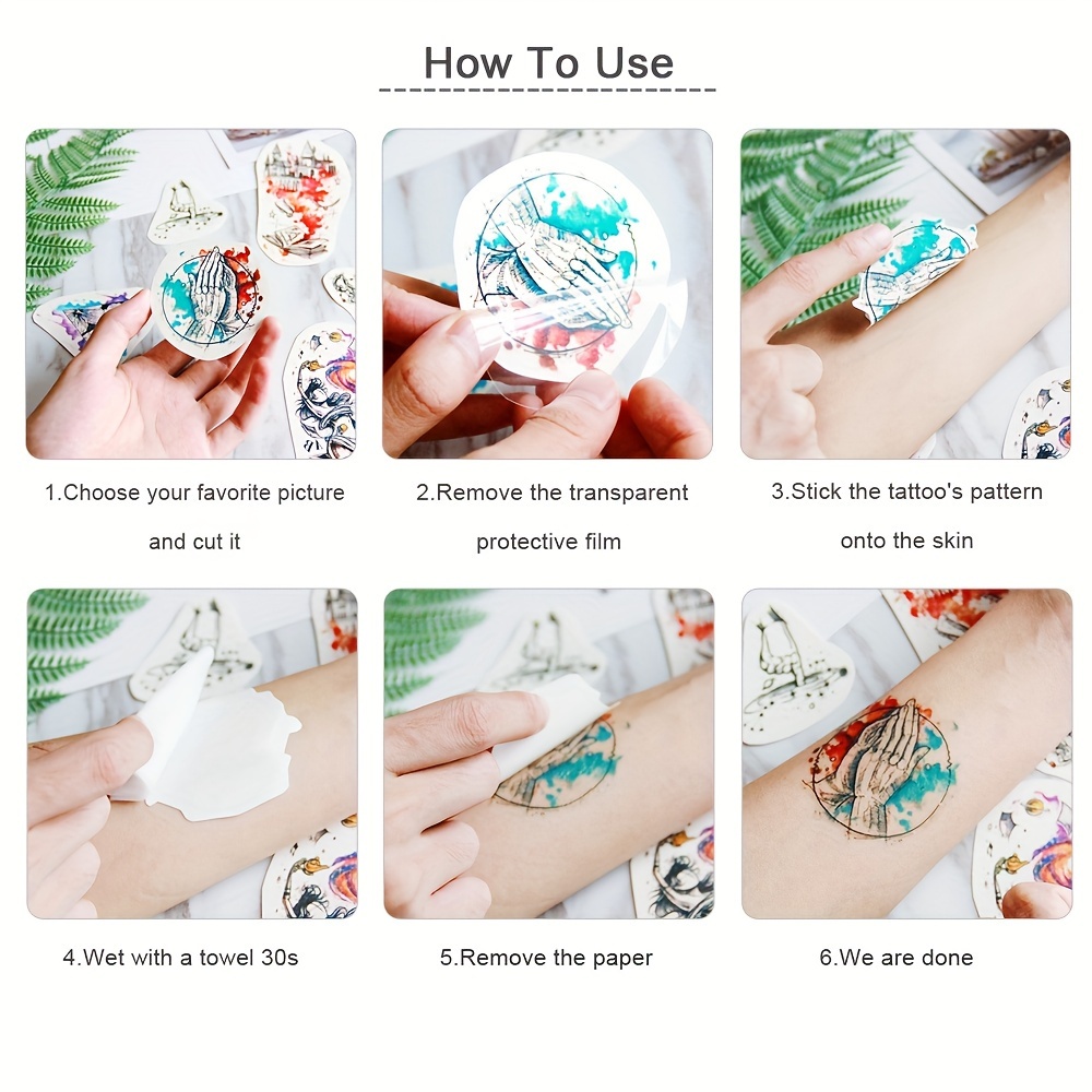 2pcs Sexy Waterproof Body Art Temporary Tattoos for Women. Black Moon, Flower, And Leaf Patterns Spine Tattoos, Can Be Used On The Arms, Shoulders, Back, And Legs. Perfect for Holiday, Parties, Weddings, Vacations. Gifts.Body Decorations.