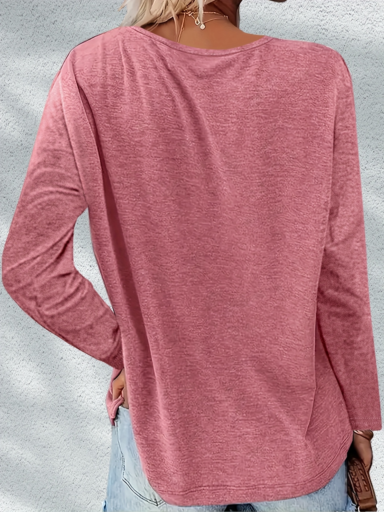 3pcs womens casual v neck long sleeve t shirts soft stretchy fabric solid color basic tees for   layering   regular fit pullover   layering fashion versatile clothing comfortable wear Product details 13