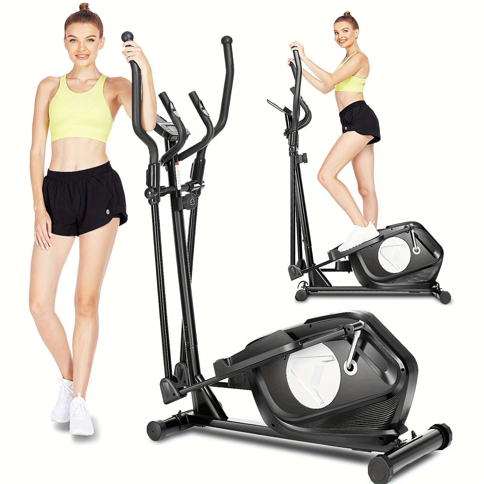 

Elliptical Machines, Magnetic , Trainer For Home Office Folding, 390lb Weight Elliptical Exercise Machine, 20db, Zero-impact Full Body Workout Machine