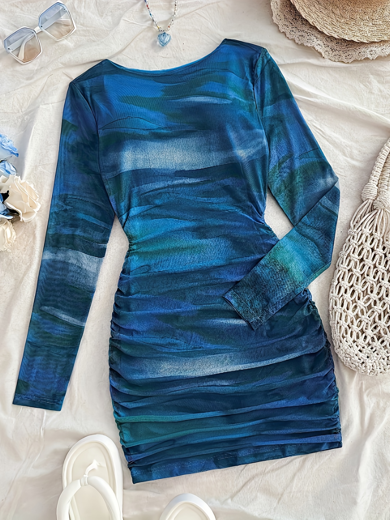 blue and green bodycon dress Neon Green Bodycon Split Evening Gown