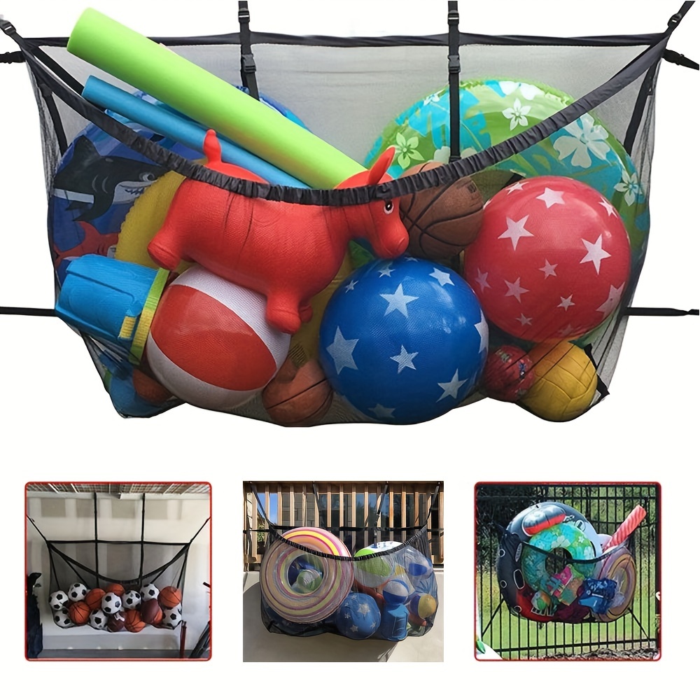 

1pc Hanging Mesh Bag For Pool Organizer, Large Capacity Storage Bag, Hanging Storage Net Bag, Inflatable Toy Swimming Ring Storage And Organization, Swimming Pool Accessories