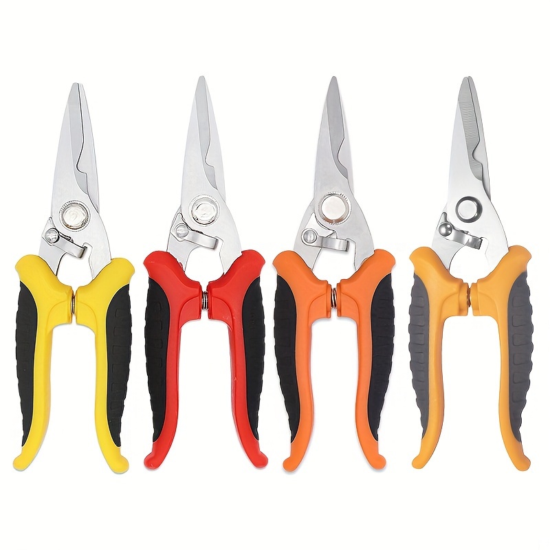 

1pc Professional Industrial Shears: Jrf Stainless Steel Scissors Tin Snips For Metal Sheet & Pvc Pipe Cutting