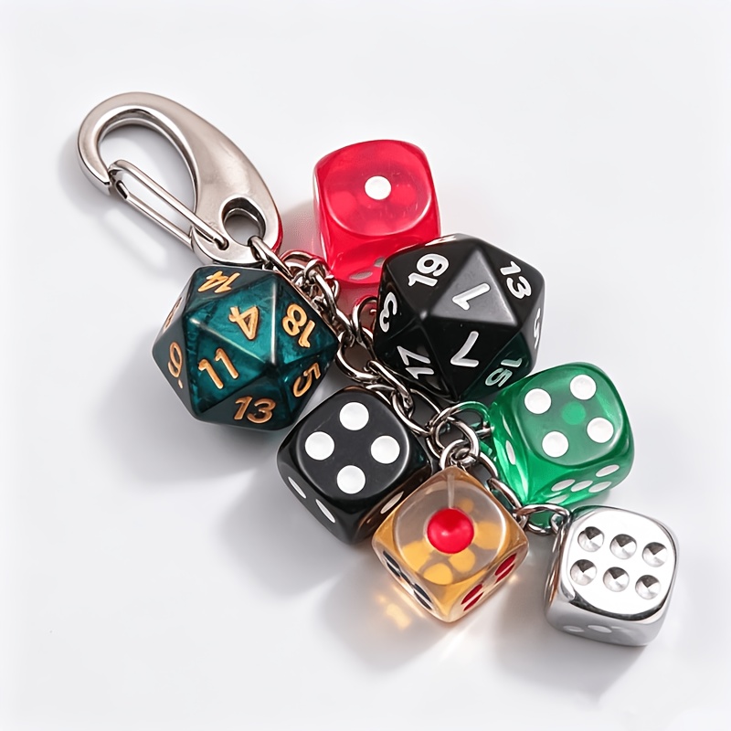 TEMU 1pc Handmade Dice Keychain, Unique Style Accessory, Contrast Charm