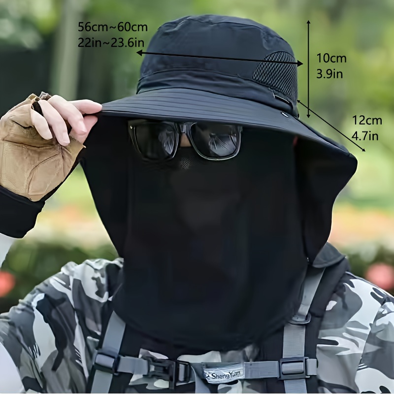 1pc Wide Brim Breathable Sun Protection Bucket Hat, Fishing Hat For Fishing, Hiking, Camping, Outdoor Accessories