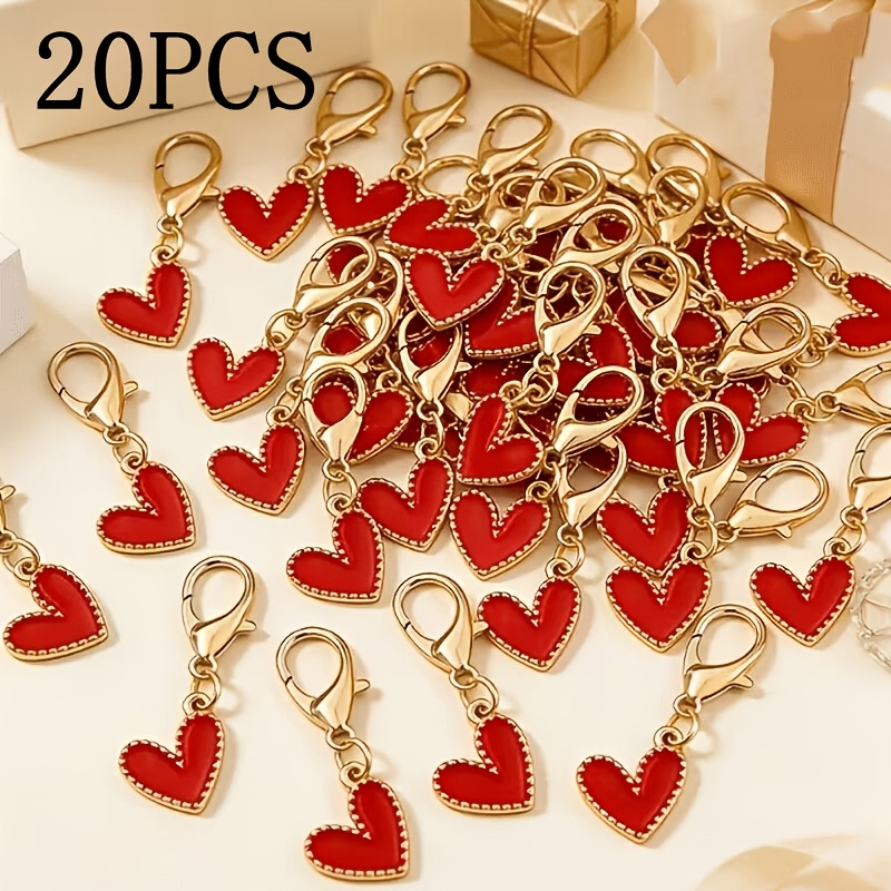 TEMU 20 pz Portachiavi a Forma di e Rossi, Ciondoli Smaltati, Adatti per Zaini, Portafogli, Accessori per Scarpe, Utilizzabili come Regali Valentino,