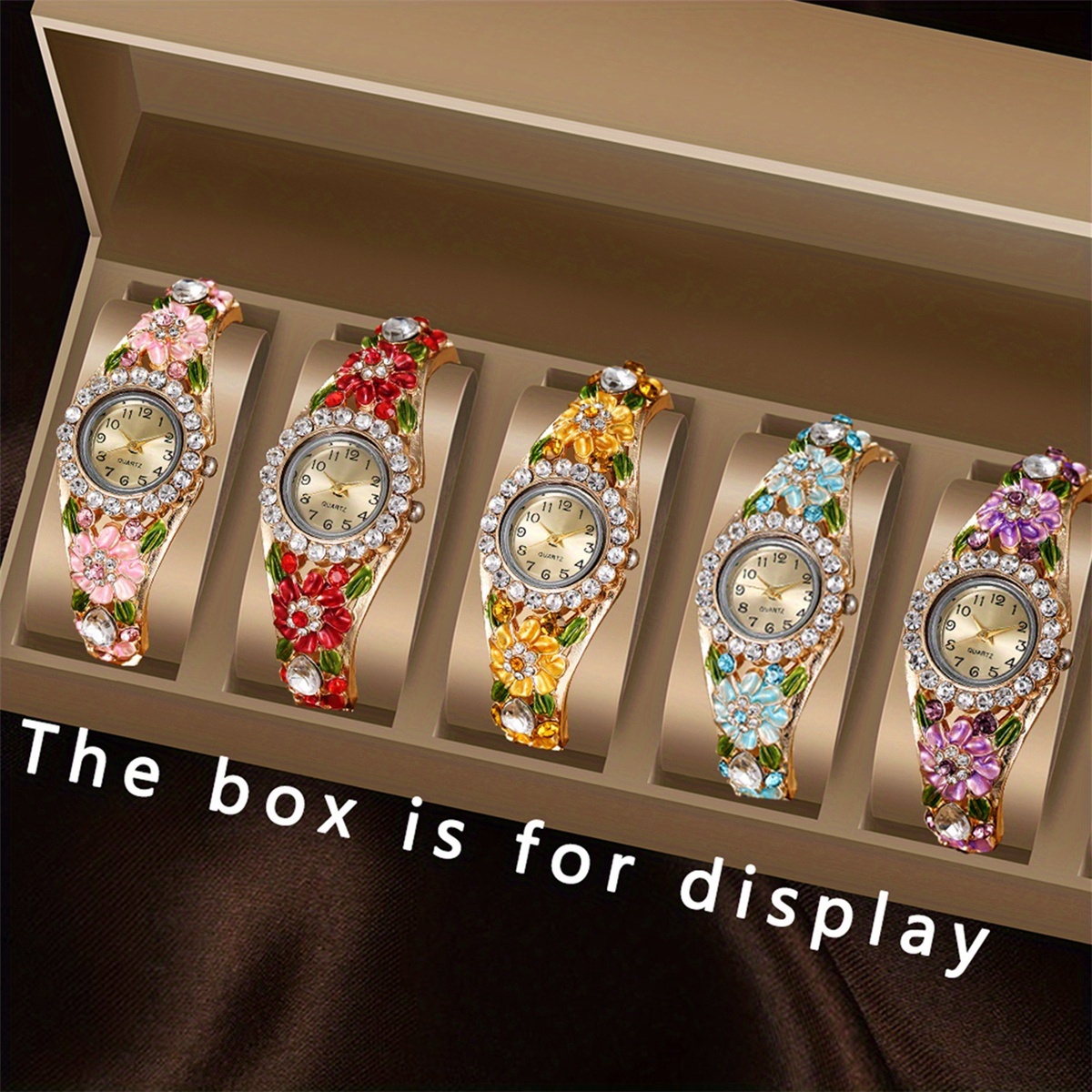 TEMU 5pcs Set Women's Elegant Watch Collection - Round Face Quartz Wristwatches With Alloy Case & Matching Bands, Elegant Everyday & Special Occasion