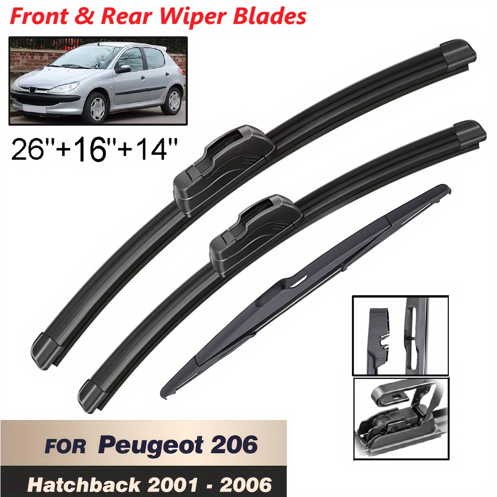 E-shop Front- und Heckscheibenwischer-Set für Hatchback 2001-2006, einschließlich Modelle von 2002 bis 2005, mit rahmenlosem Design mit drei Wischern
