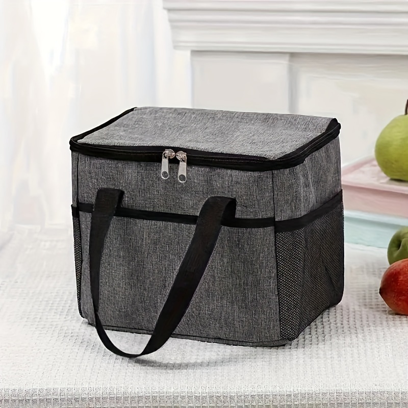 TEMU 1pc Insulated Lunch Bag, Cooler Lunch Bag, Tote Women's Food Storage Bag, Portable Large Capacity Tote Bag, Office, Picnic, Camping, Travel