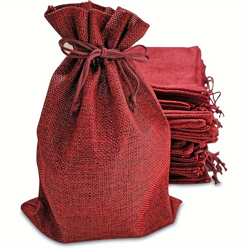 

6pcs Set Red Burlap Gift Bags With Drawstring, 17x23cm - Mugs, Mason Jars, Christmas Presents, Wedding Favors, Jewelry & Snacks, Canvas Bags, Drawstring, Gift Bags, Assorted Packaging