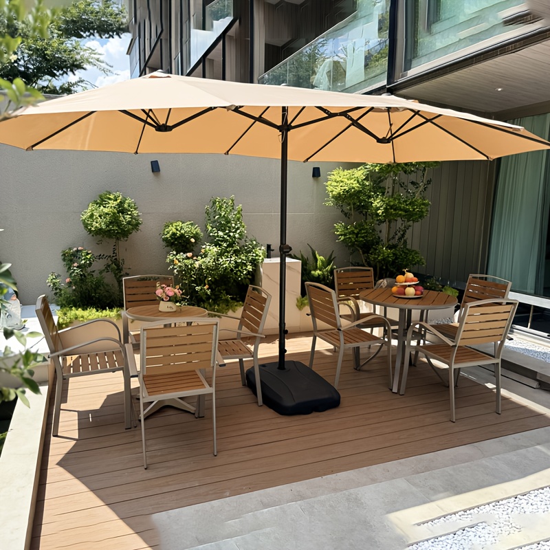 (Shipping by sea) (Without base) Purchase a 4.6-meter-long 12-blade alloy umbrella handle triple canopy sunshade umbrella, a durable garden, outdoor garden, beach, or terrace umbrella