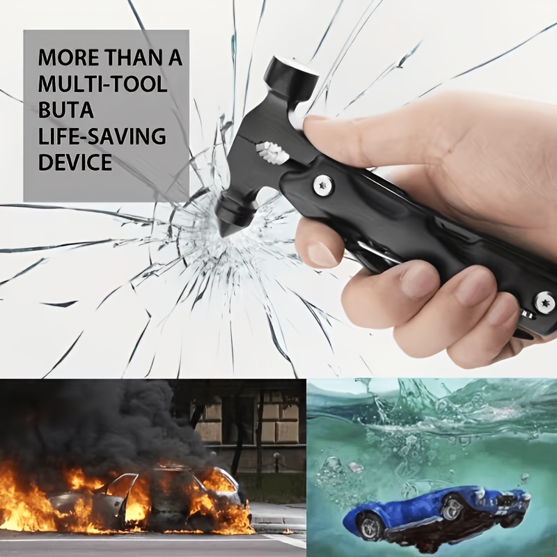 12 in 1 multi functional hammer household vehicle small tool hammer pliers screwdriver wire cutter and 8 other functions durable and rust resistant essential for outdoor use perfect fathers day gift no knife included Product details 4