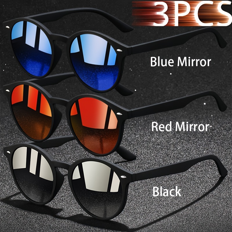 3pcs gafas retro vintage redondas para hombres y mujeres