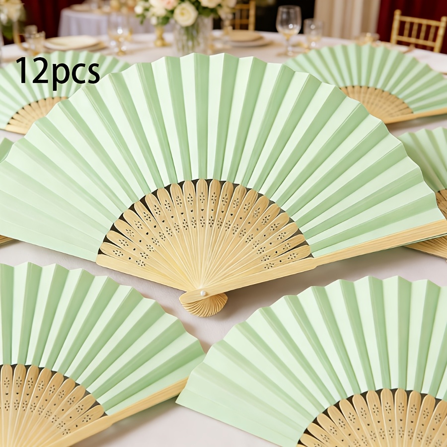 TEMU Éventail pliant de poche en bambou personnalisé - Nom/ rustique pour mariage, convient pour de mariage, de fête prénuptiale, les fêtes d'été,