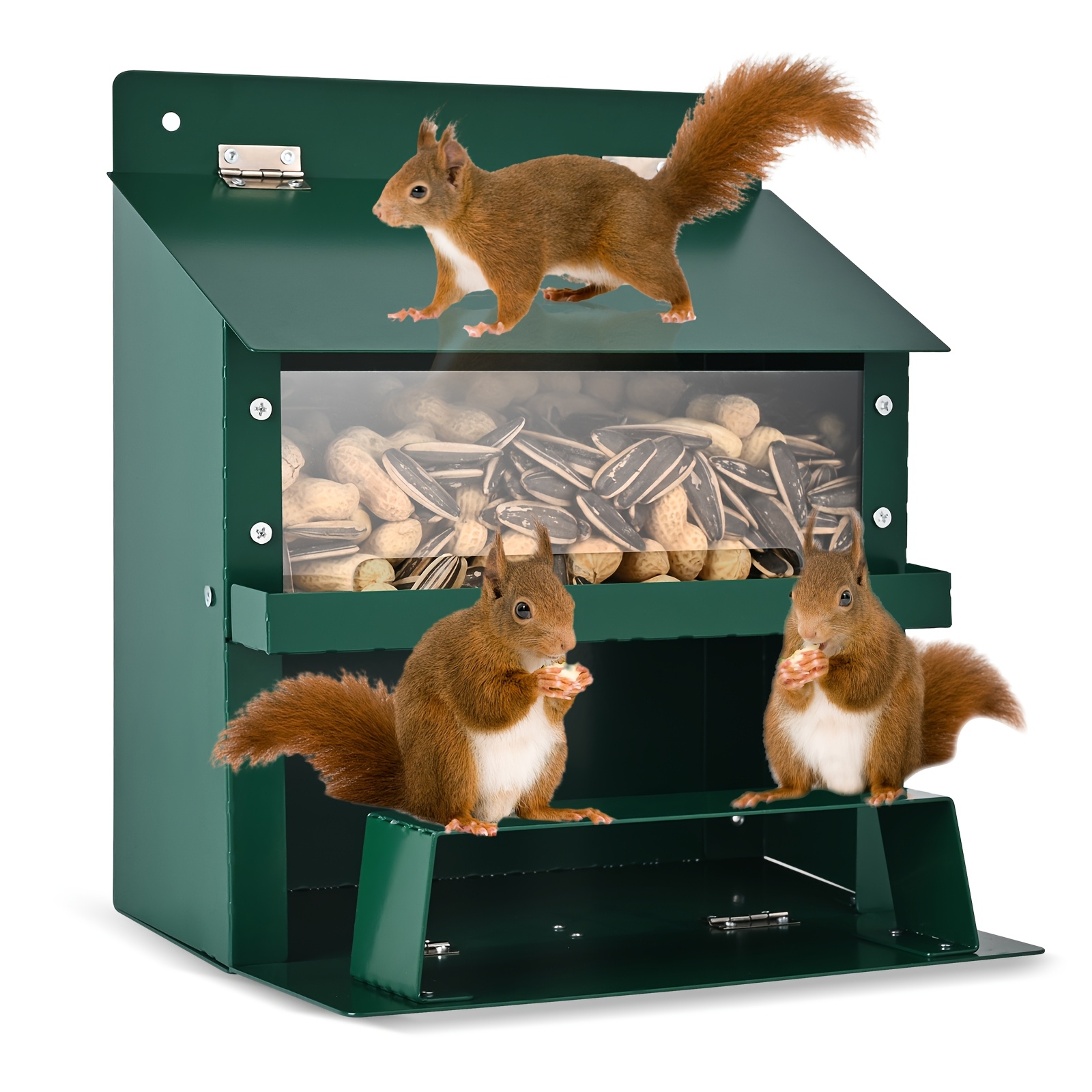 TEMU Squirrel Feeder For Outdoor, Iron Construction, Ready-to-use, Ideal For Backyard Wildlife Squirrel