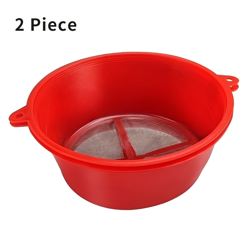 2pcs Red Heavy - Duty Reusable Paint Strainer Nylon Mesh: Ideal For Filtering Water - Based & Oil - Based Paints, Made Of Durable Plastic