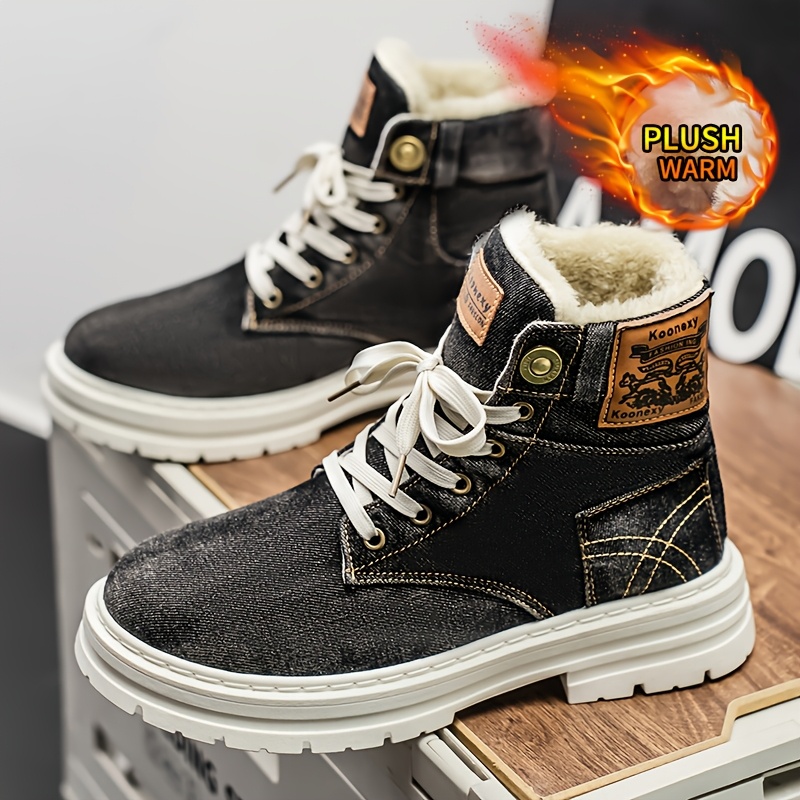 TEMU Warm Outdoor Snow Boots, Winter Warm Boots, Everyday Casual Men's Shoes, Snow Sports Shoes, Winter Hiking Shoes, Outdoor Casual Shoes
