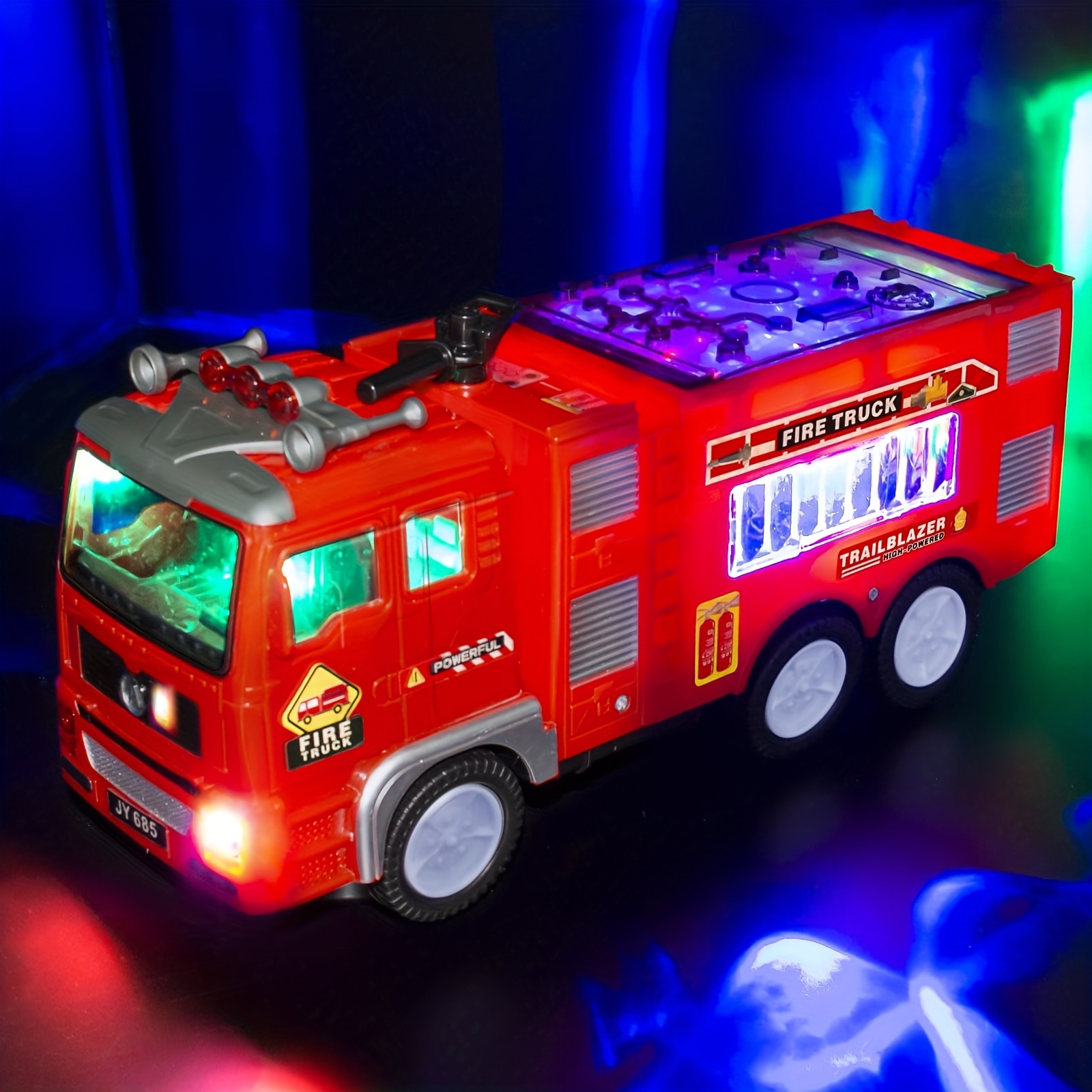 Children's Outdoor Furniture Fire Engine Model Toys With Sound 4D Light Show Universal Wheels Sliding Indoor Outdoor Toys Suitable For 3+4 5 6 7 8 Boys And Girls Birthday Gift Holiday Gift