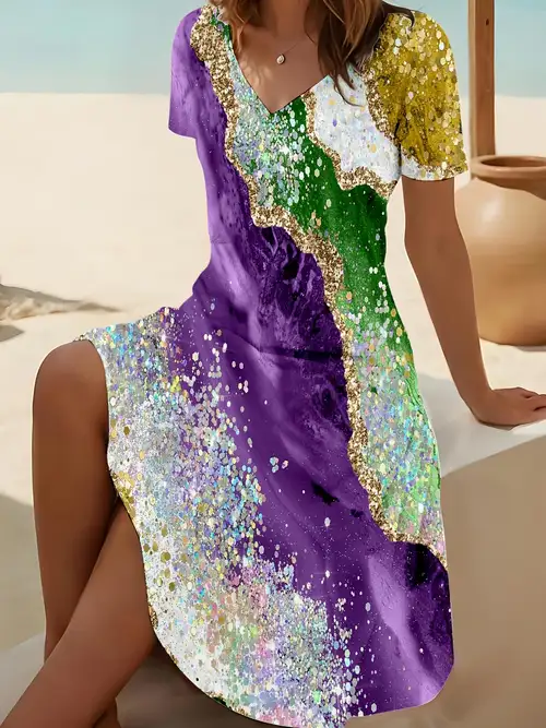 contrast sequin dress sold on Temu United States contrast sequin dress sold on Temu United States