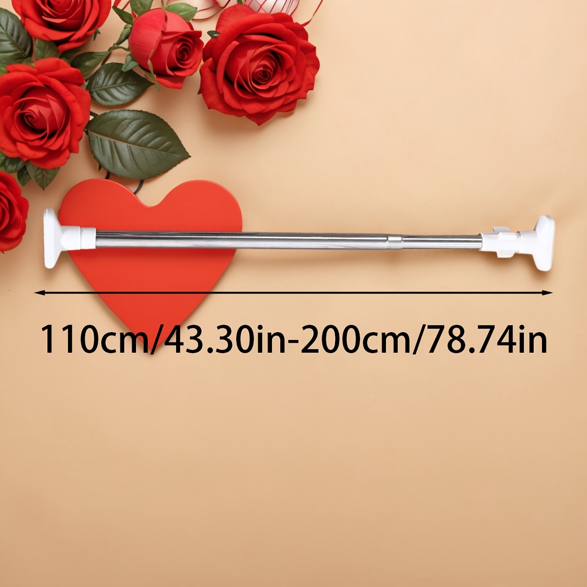 Telescopic Shower Curtain Rod with Wings, No-Drill