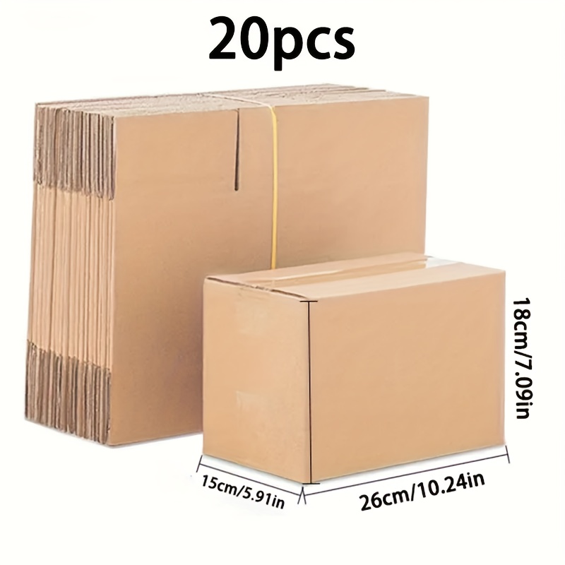 TEMU 20pcs Thickened And Reinforced Cardboard Boxes - Thick Cardboard, 25.91 X 18.03 X 14.99 Cm, Single Specification Design, Durable Packaging