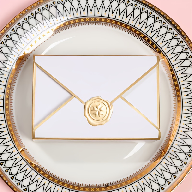 E-shop Geschenk für Sie/Ihn 10 Stück Einfache und kreative Geschenkbox Verpackungs-Umschlag Form mit goldenem Siegel Hochzeitsgeschenk Süßigkeitenbox