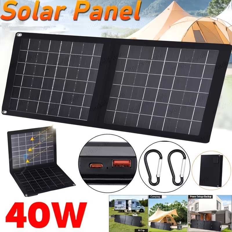 Vse-v-enem zložljiva 40W solarna polnilna plošča za prenosne elektrarne, generatorje, prenosnike in tablice, idealna za kampiranje na prostem,