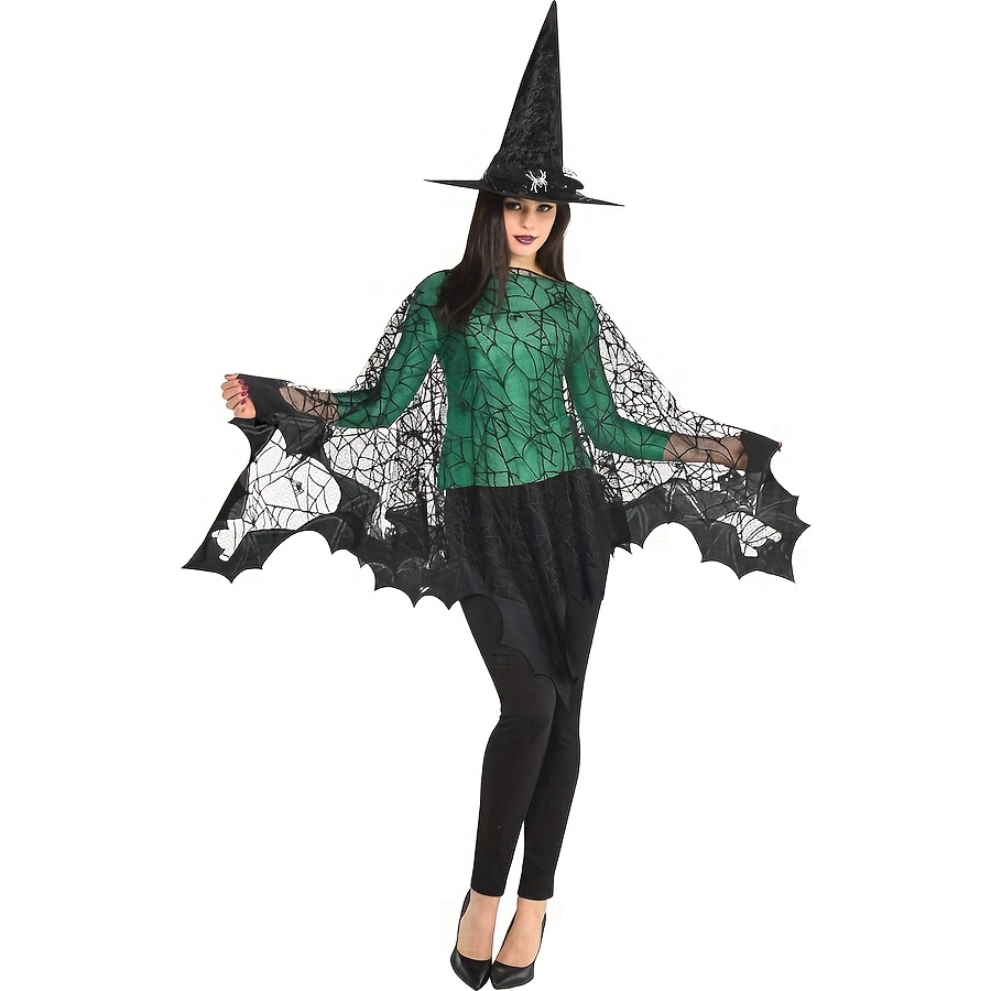 

Spider Web Bat Women's Cloak Cloak, Horror Gentle Shawl Costume Accessories