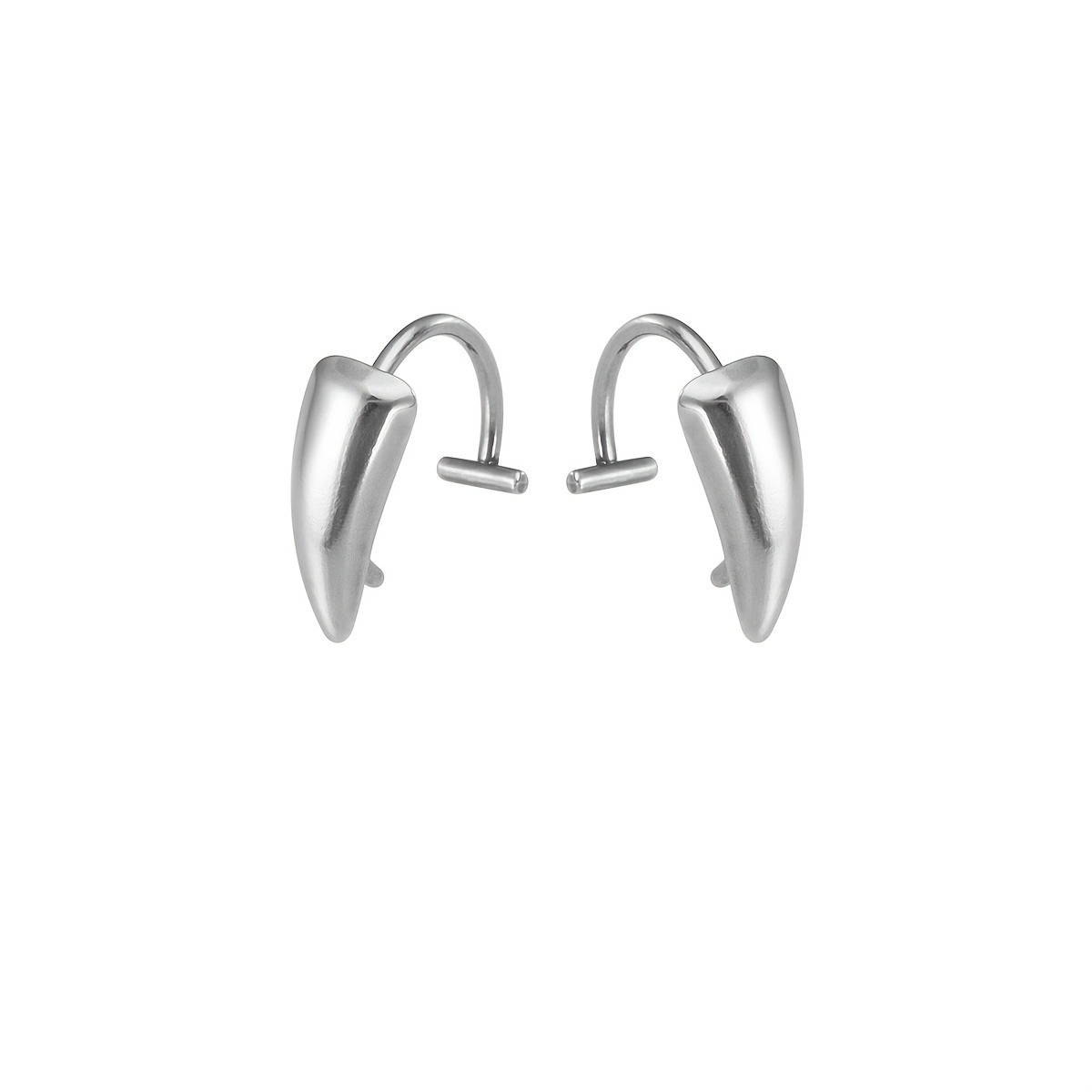 Image of 2pcs Sexy Tooth Lip Rings Y2k Gothic-inspired Tooth Lip Rings - Sexy & Edgy Stainless Steel Body Jewelry For Women, Perfect For Daily Wear Or Parties