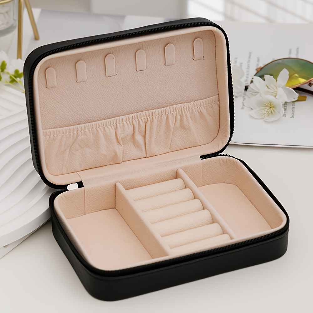 TEMU Custom Large-capacity Jewelry Storage Box With Lock - , Suitable For Earrings, Rings, Necklaces, And Accessories