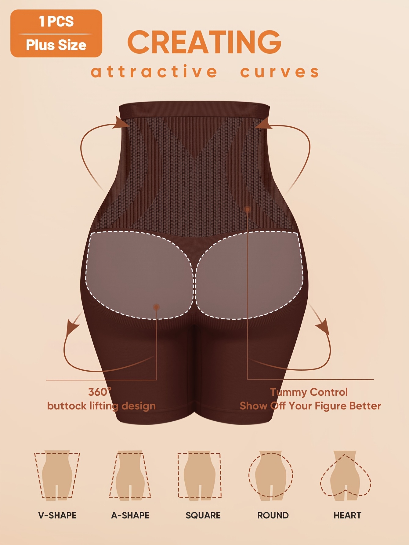 MIOTAN Women'S Plus Size High-Waist Shaping Shorts - Breathable Mesh Nylon, No Padding, High Support Butt Lifting & Tummy Control, Solid Color, 1XL-5XL, Underwear, Sleek Underwear, Comfortable Fit