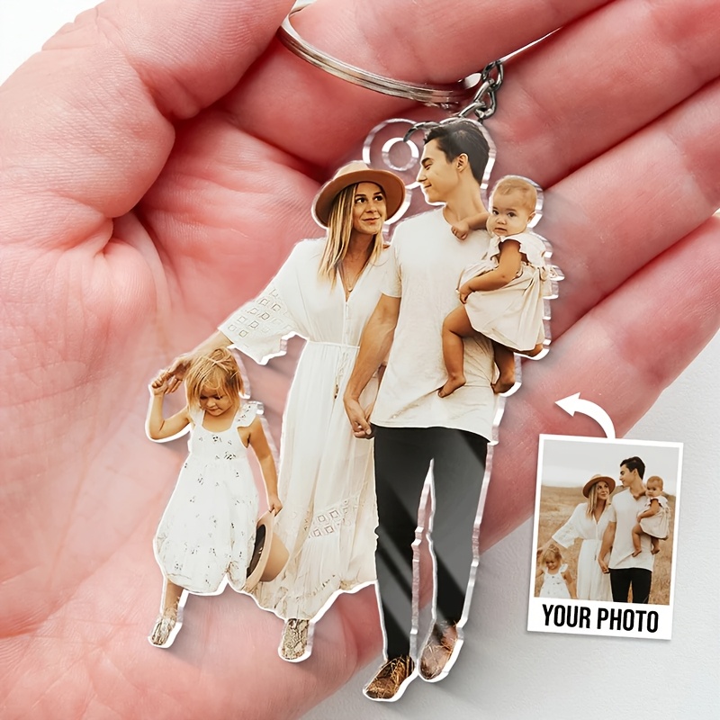 

1pc Personalized Acrylic Keychain - Custom Photo Key Ring, Round Shape, Single Piece, Design For Ladies