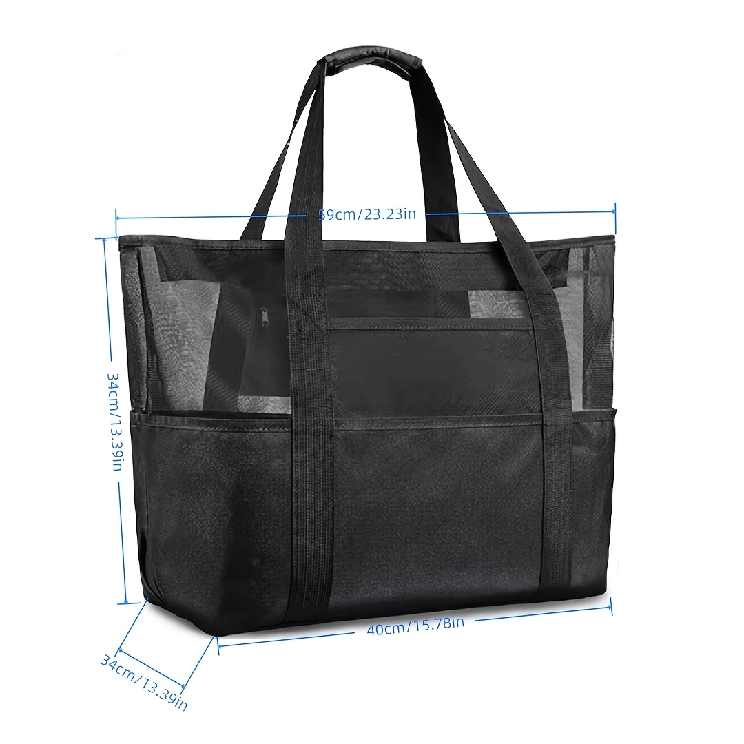 XXL Extra Large Family Beach Bag with Zipper, Women's Sauna Bag, Large Foldable Lightweight Multi-functional Swim Bag, Shower Bag, Beach Shoulder Bag, Travel Bag, Pool Bag, Gym Bag, 18.5*8.07*13.58inch