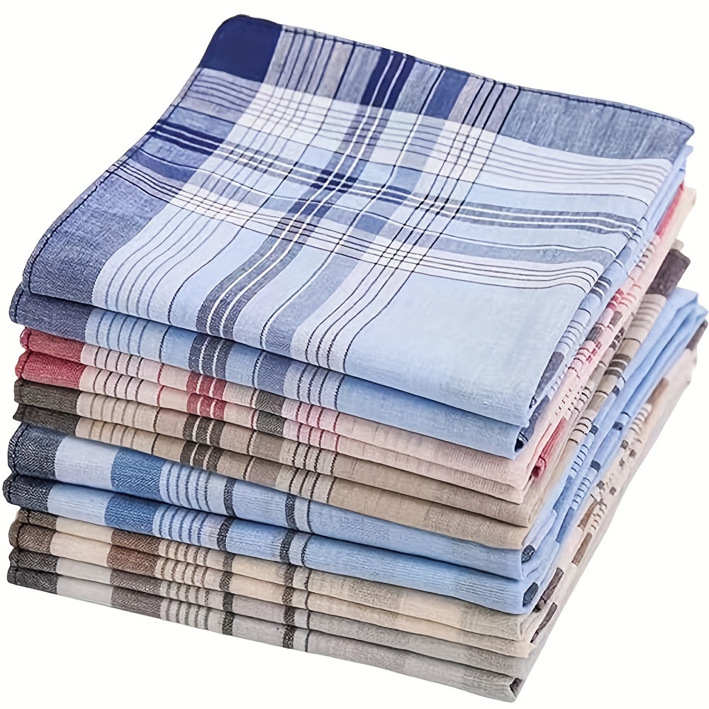 

Elegant Men's Cotton Handkerchiefs - 12pcs, Assorted Colors | Groomsmen, Weddings, & Parties