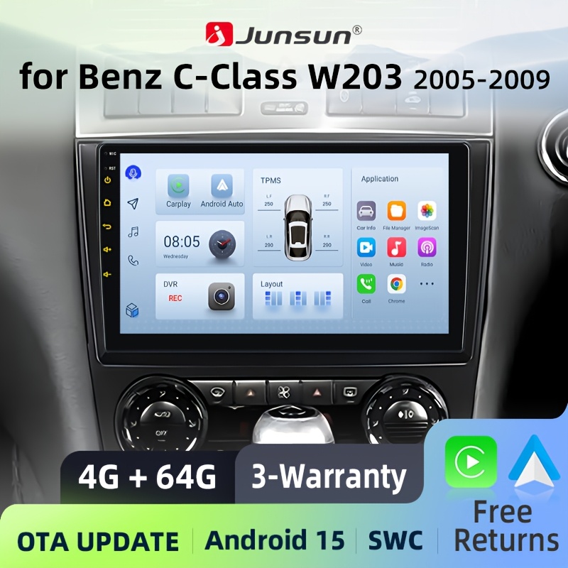 Junsun 15 Ai For Iphone 4+64gb Radio For Benz W203 2005 2006 2007 2008 2009 Multimedia Smart Intelligent Systems Ips Touch Screen Stereo Video Player 2 Din Autoradio Navigation Bt Gps Wifi Fm Am Dsp