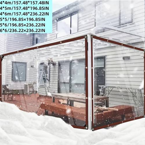 waterproof canvas tear resistant transparent edge outdoor rv awning fabric suitable for camping rv balcony garden furniture greenhouse and winter firewood storage