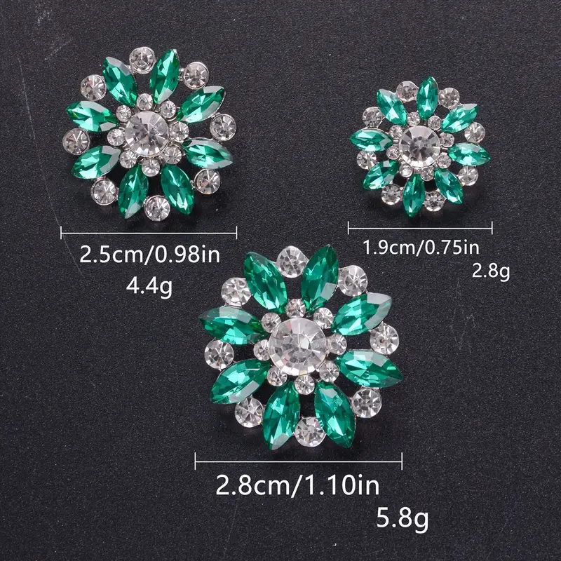 Botones De Cristal Con Diamantes De Imitación - Pack De 6 Piezas Para Decorar Ropa, Vestidos Y Manualidades