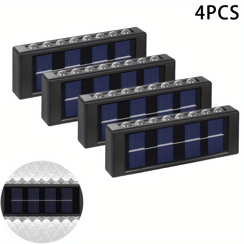 4pcs Solar-powered 16leds Outdoor Garden Lights For Decorating Yards And Walls, Ip44, , Durable Plastic, Outdoor Lighting For Garden