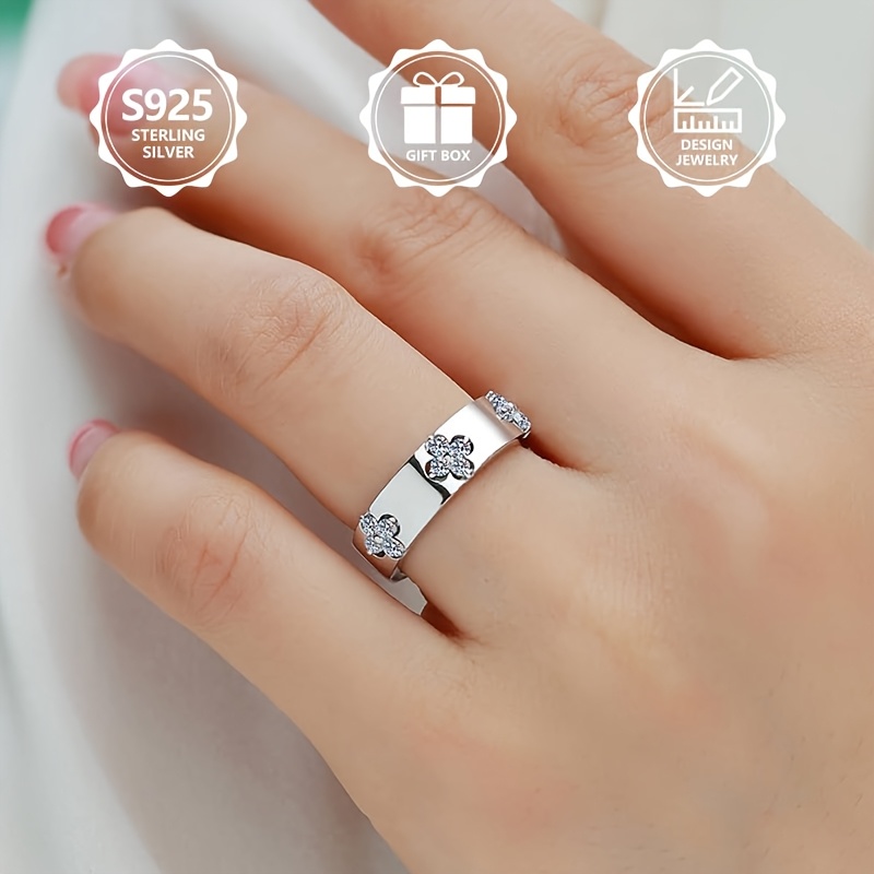 925 Silver Simple Classic Zirconia Surface Women's Ring