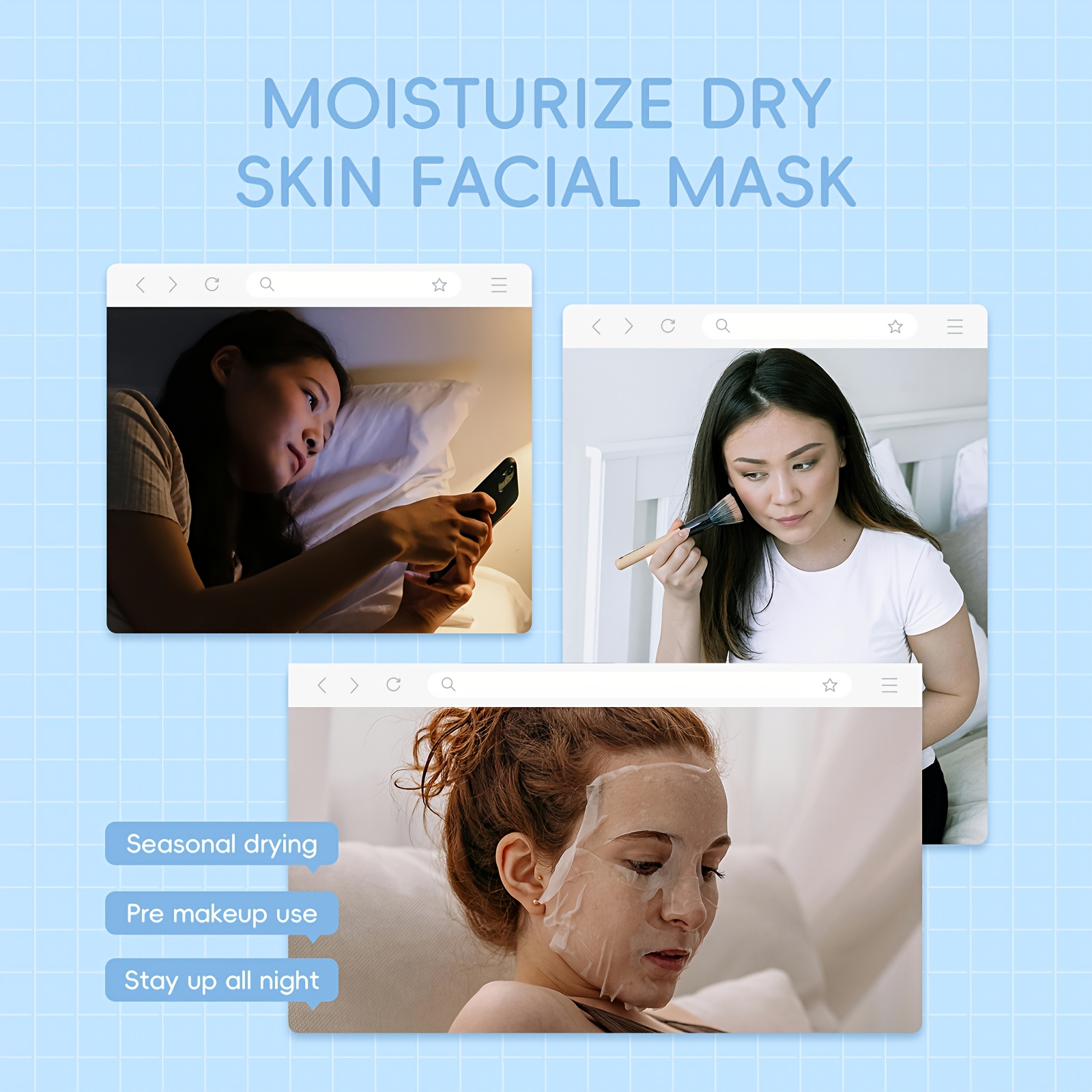 40pcs LAIKOU Milk Hydration Face Mask for All Skin Types