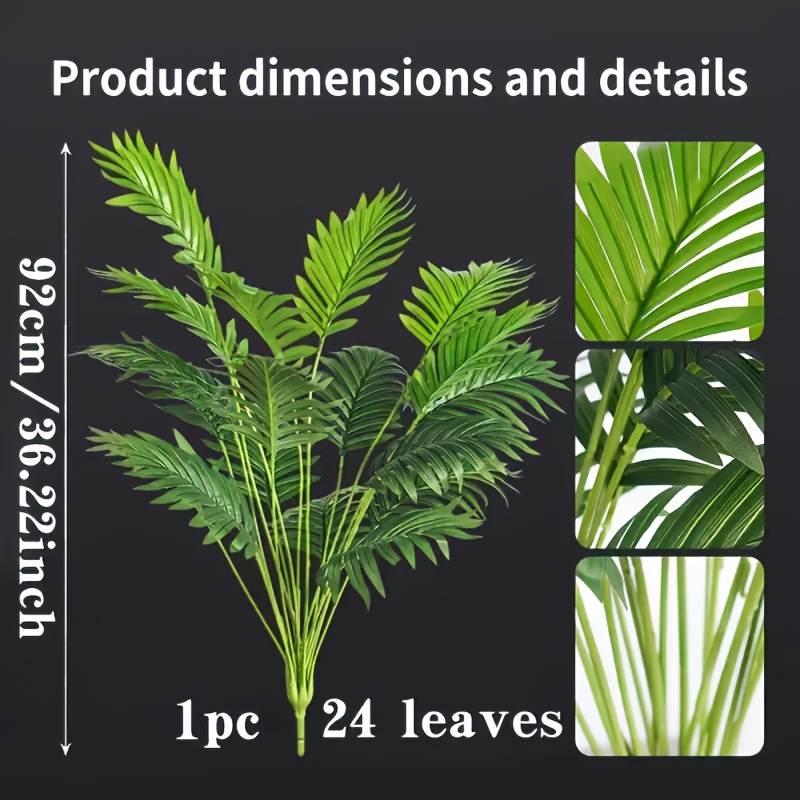 

1pc Classic Artificial Palm Plant With 24 Leaves - 36.2" Tropical Tree For Indoor & Outdoor Decor, Plastic Palm Tree, Ideal For Weddings, Events, Holidays - No Planter Included