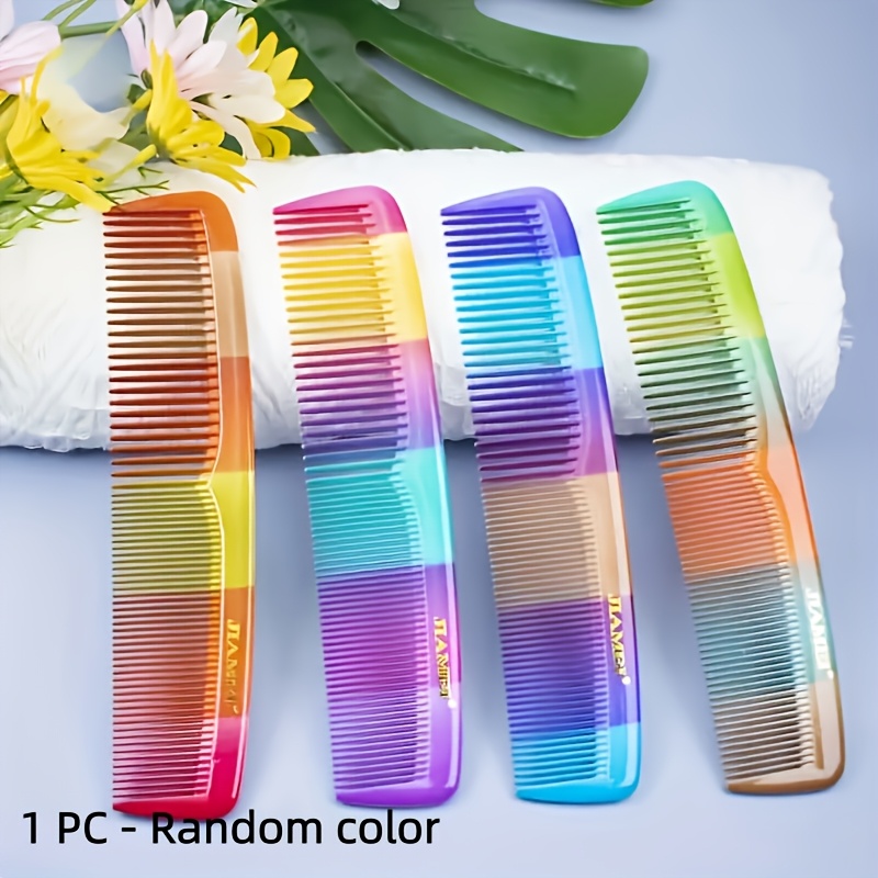 Image of 1. Rainbow Spray Paint Hairbrush - Double-sided, Suitable For Thick And Fine , Made Of Durable Abs Plastic - Colors Are Random