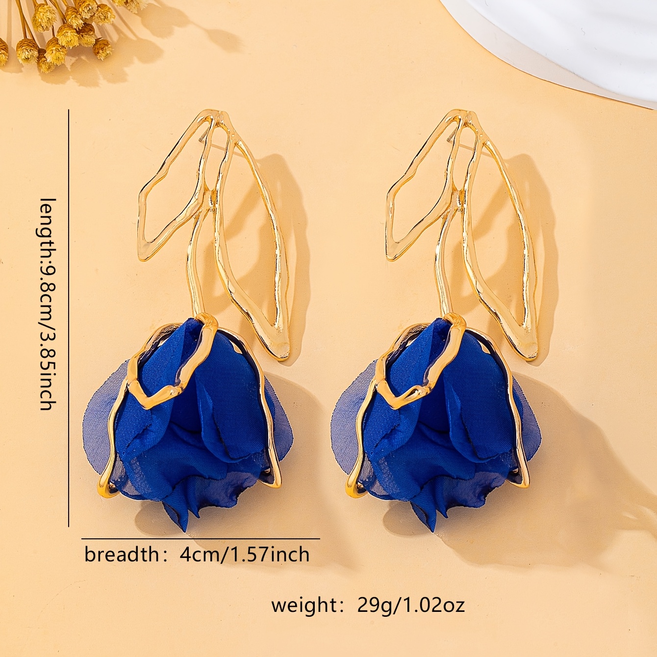 Women's Exquisite Rose Flower Pendant Earrings, Elegant Gift