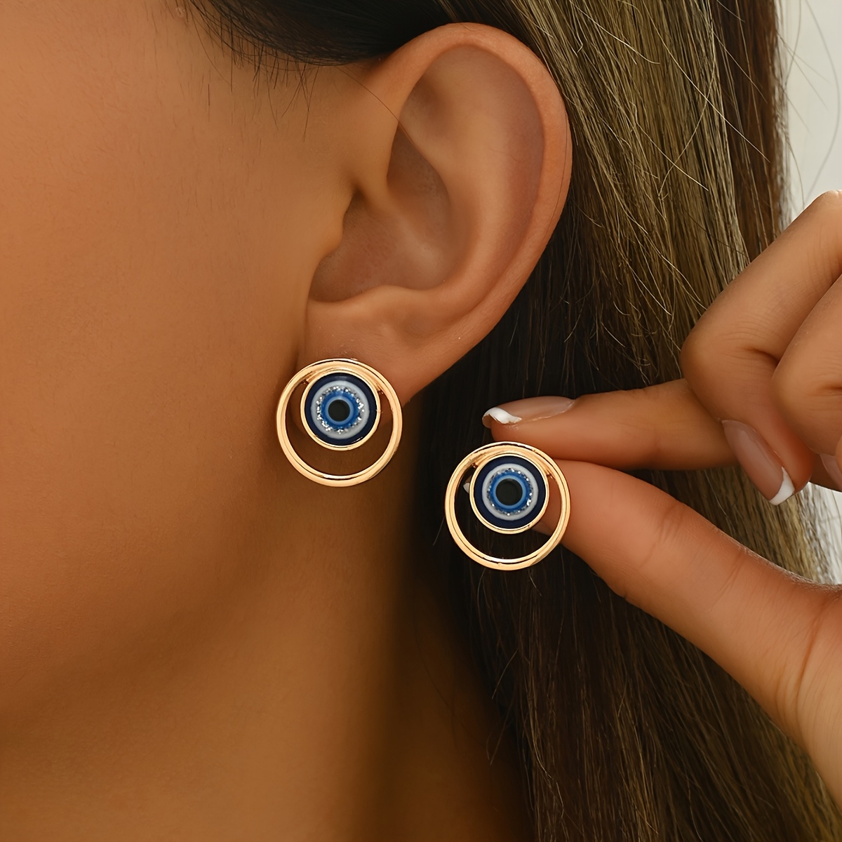 TEMU Fashion Creative Minimalist Eye Earrings