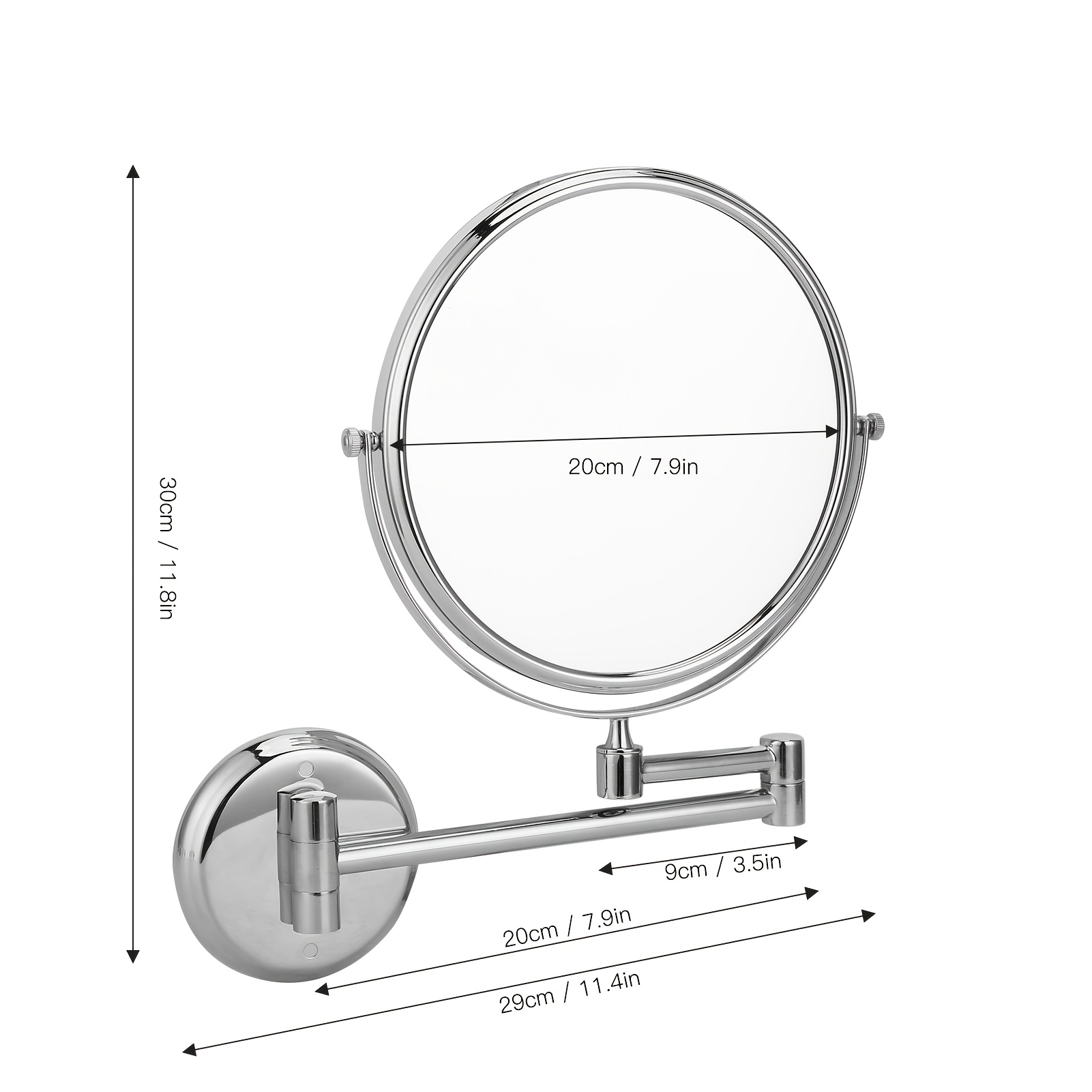 Keenso Rotatable Wall-Mounted Makeup Mirror