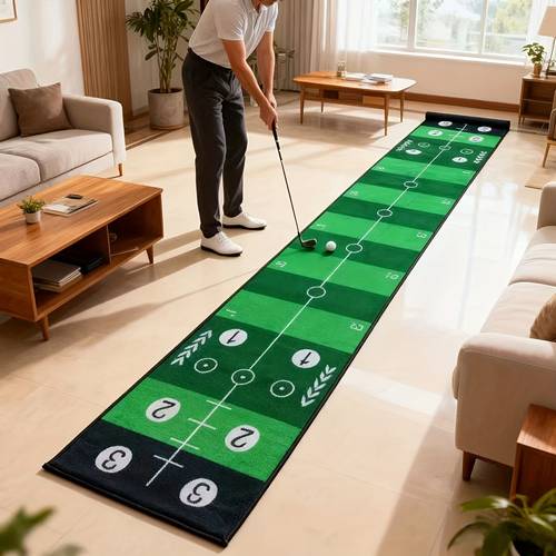 portable golf push putter practice mat with realistic simulation training surface indoor outdoor mat for use durable easy clean for all skill levels