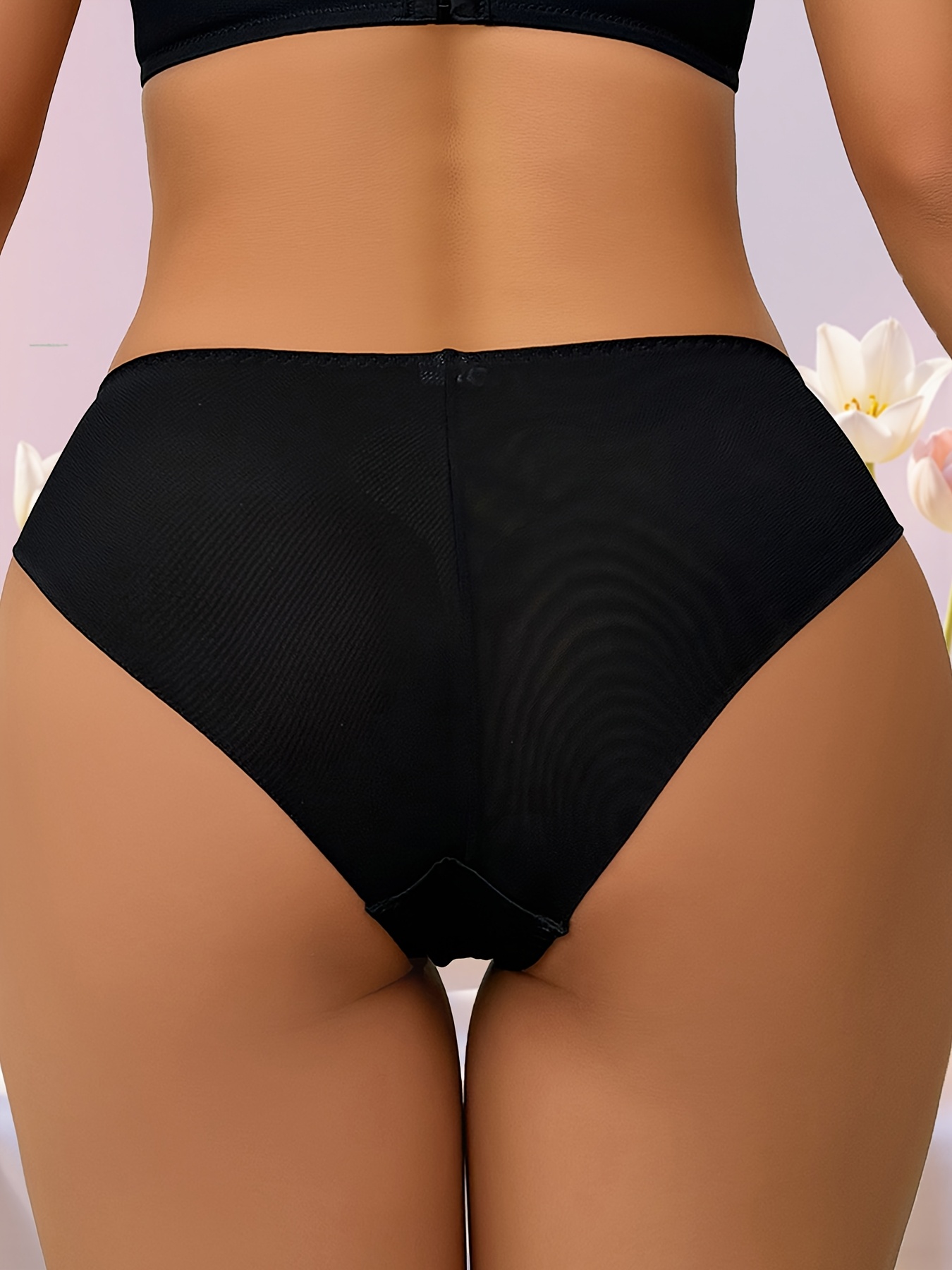 Retro Sheer Mesh Panties, High-Waisted Triangle Underwear for Women, Featuring a Unique Design with a Spicy Vibe